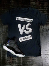 Load image into Gallery viewer, EXCLUSIVE SNEAKERHEAD vs HYPEBEAST LE Tshirt (Black/White) - SNEAKERHEADS CLOTHING LINE