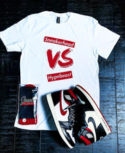 Load image into Gallery viewer, EXCLUSIVE SNEAKERHEAD vs HYPEBEAST LE Tshirt (White) - SNEAKERHEADS CLOTHING LINE
