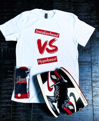 EXCLUSIVE SNEAKERHEAD vs HYPEBEAST LE Tshirt (White) - SNEAKERHEADS CLOTHING LINE