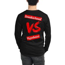 Load image into Gallery viewer, Exclusive "Sneakerhead vs Hypebeast" Unisex Long Sleeve Tee - SNEAKERHEADS CLOTHING LINE