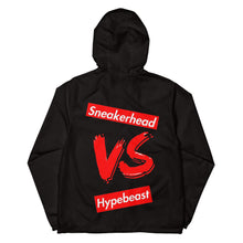 Load image into Gallery viewer, Exclusive &quot;Sneakerhead vs Hypebeast&quot; lightweight zip up windbreaker - SNEAKERHEADS CLOTHING LINE

