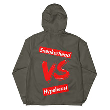 Load image into Gallery viewer, Exclusive &quot;Sneakerhead vs Hypebeast&quot; lightweight zip up windbreaker - SNEAKERHEADS CLOTHING LINE
